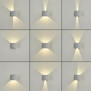 hofstein Applique murale d'extérieur Hoods LED Gris, 2 lumières* Lampes En Verre