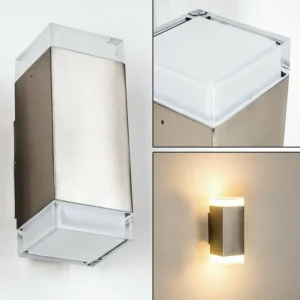 hofstein Applique murale d'extérieur Tibor LED Acier inoxydable, 2 lumières* Lampes Modernes