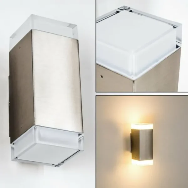 hofstein Applique murale d'extérieur Tibor LED Acier inoxydable, 2 lumières* Lampes Modernes