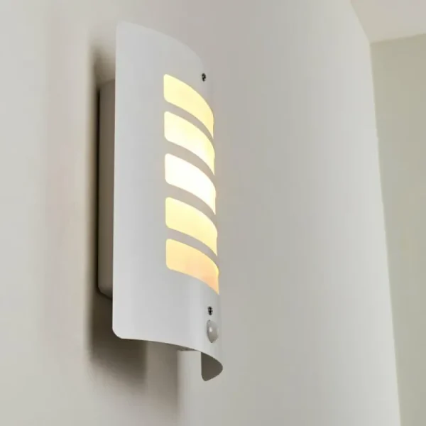 hofstein Applique murale d'extérieur Alslev Blanc, 1 lumière, Détecteur de mouvement* Lampes Modernes