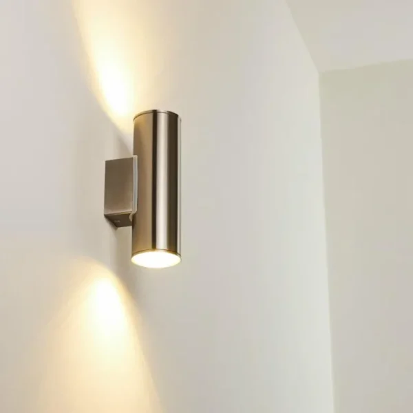 hofstein Applique murale d'extérieur Brachy LED Acier inoxydable, 2 lumières* Lampes Modernes