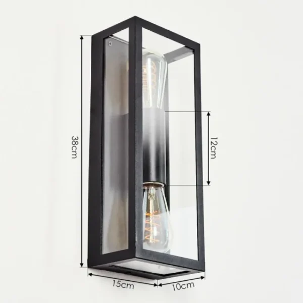 hofstein Applique murale d'extérieur Caudry Noir, 2 lumières* Lampes Modernes