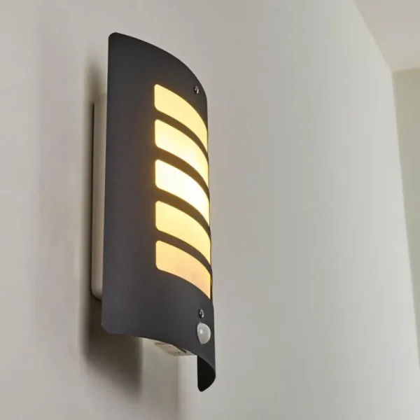 hofstein Applique murale d'extérieur Alslev Anthracite, 1 lumière, Détecteur de mouvement* Lampes Modernes