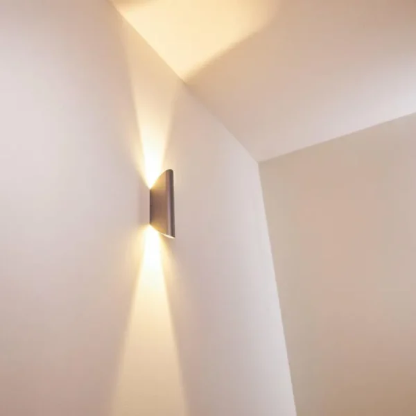 hofstein Applique murale d'extérieur Gatunga LED Argenté, 2 lumières* Lampes Modernes