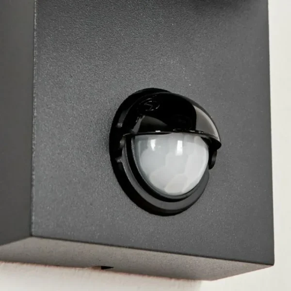 hofstein Applique murale d'extérieur Kingstown Anthracite, Transparent, 2 lumières, Détecteur de mouvement* Lampes Modernes