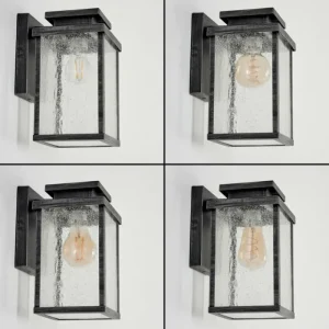 hofstein Applique murale d'extérieur Tieva Noir, Argenté, 1 lumière* Lampes Modernes