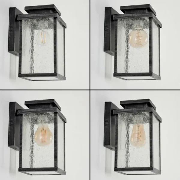 hofstein Applique murale d'extérieur Tieva Noir, Argenté, 1 lumière* Lampes Modernes