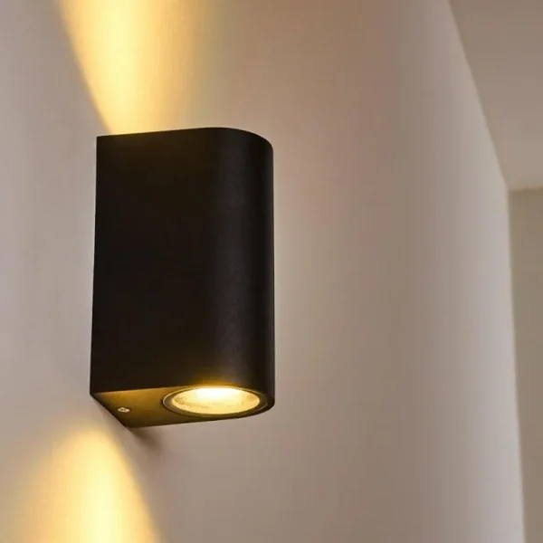 hofstein Applique murale d'extérieur Nordborg LED Noir, 2 lumières* Lampes Modernes