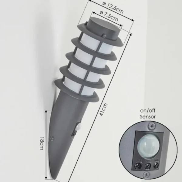 hofstein Applique murale d'extérieur Tunes Anthracite, 1 lumière, Détecteur de mouvement* Lampes Modernes
