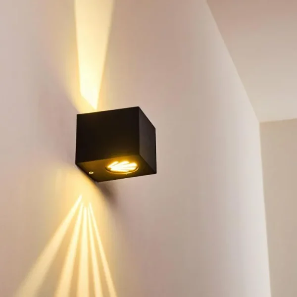 hofstein Applique murale d'extérieur Jonava LED Noir, 2 lumières* Lampes Modernes