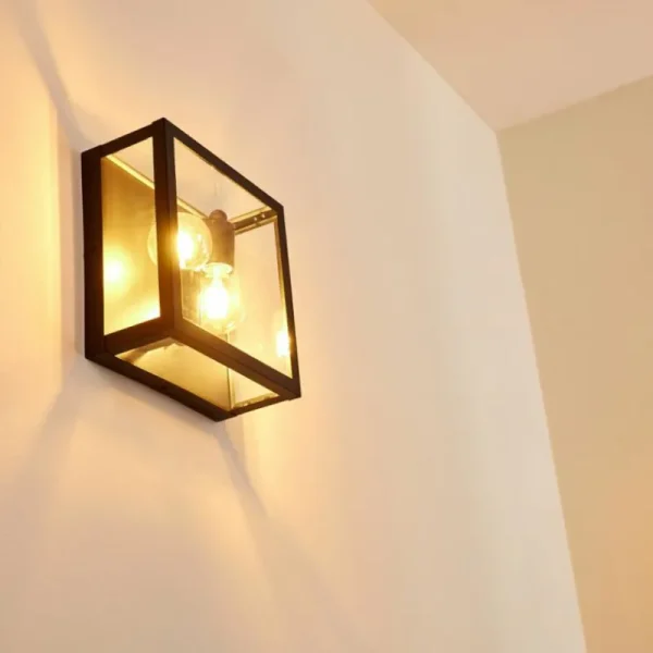 hofstein Applique murale d'extérieur Caudry Noir, 2 lumières* Lampes Modernes