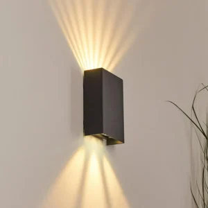 hofstein Applique murale d'extérieur Benin LED Noir, 2 lumières* Lampes Modernes