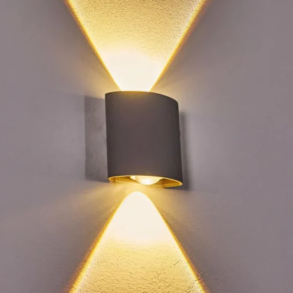 hofstein Applique murale d'extérieur Abaiang LED Gris, 1 lumière* Lampes Modernes