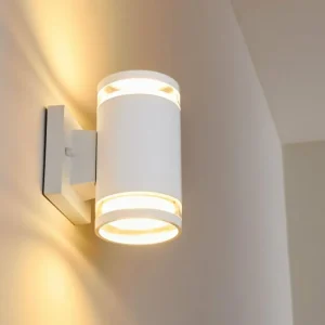 hofstein Applique murale d'extérieur Macoupin Blanc, 2 lumières* Lampes Modernes