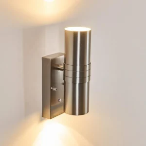 hofstein Applique murale d'extérieur Satava LED Nickel mat, 2 lumières* Lampes Modernes