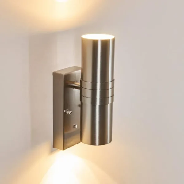 hofstein Applique murale d'extérieur Satava LED Nickel mat, 2 lumières* Lampes Modernes