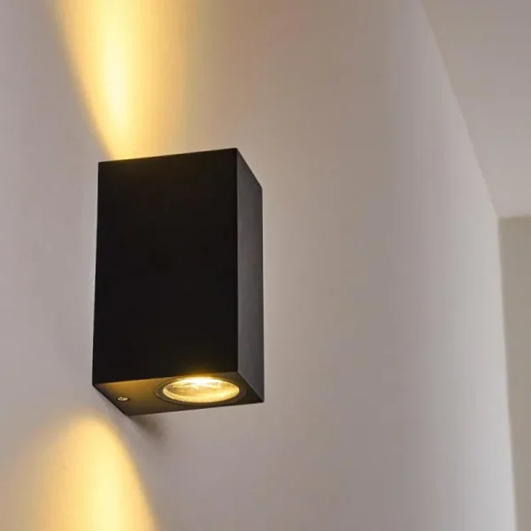 hofstein Applique murale d'extérieur Nordborg LED Noir, 2 lumières* Lampes Modernes