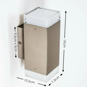 hofstein Applique murale d'extérieur Tibor LED Acier inoxydable, 2 lumières* Lampes Modernes