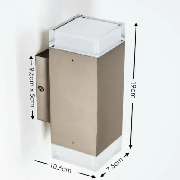hofstein Applique murale d'extérieur Tibor LED Acier inoxydable, 2 lumières* Lampes Modernes