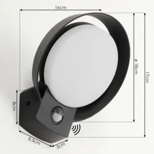 hofstein Applique murale d'extérieur Kelo LED Anthracite, 1 lumière, Détecteur de mouvement* Lampes Modernes
