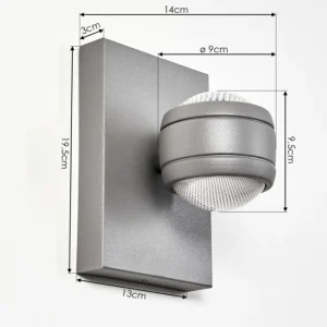 hofstein Applique murale d'extérieur Arsego LED Gris, 2 lumières* Lampes Modernes