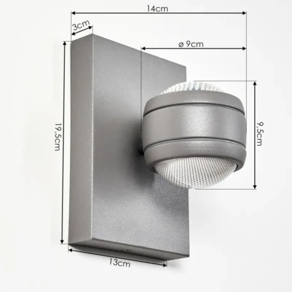 hofstein Applique murale d'extérieur Arsego LED Gris, 2 lumières* Lampes Modernes