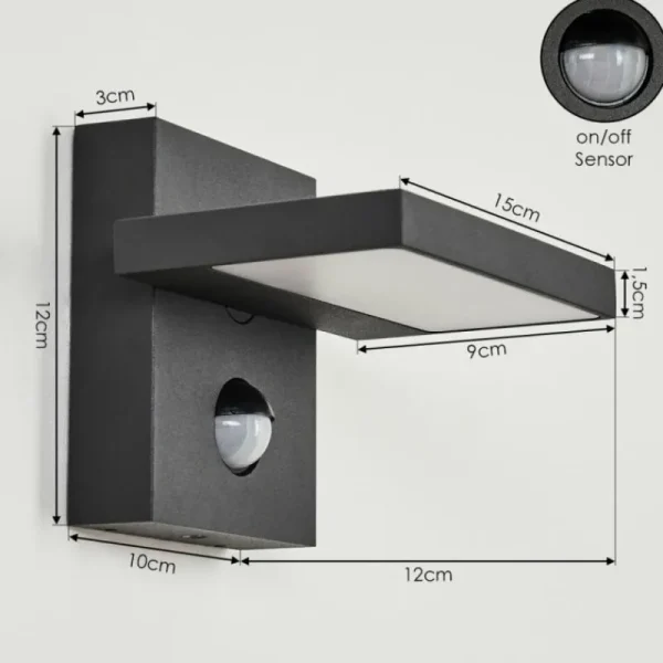 hofstein Applique murale d'extérieur Lyckan LED Noir, 1 lumière, Détecteur de mouvement* Lampes Modernes