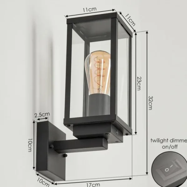 hofstein Applique murale d'extérieur Lapa Noir, 1 lumière* Lampes Modernes