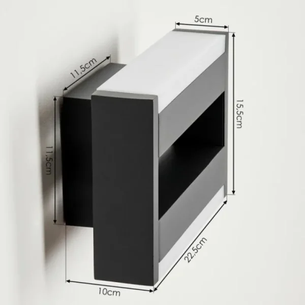 hofstein Applique murale d'extérieur Ramalheira LED Anthracite, 1 lumière* Lampes Modernes