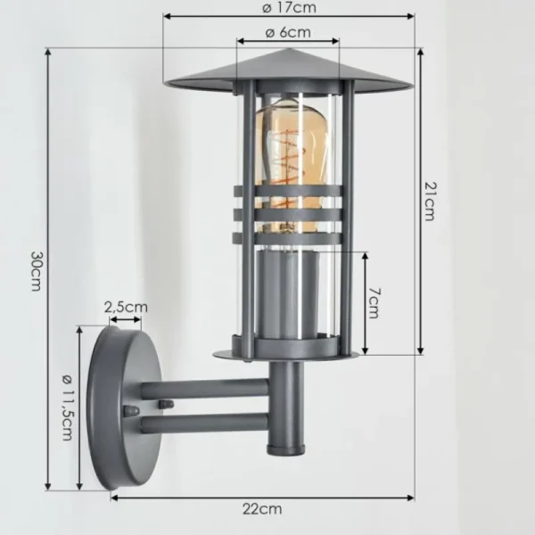 hofstein Applique murale d'extérieur Forli Anthracite, 1 lumière* Lampes Modernes