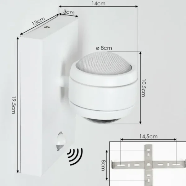 hofstein Applique murale d'extérieur Borlo LED Blanc, 2 lumières, Détecteur de mouvement* Lampes Modernes