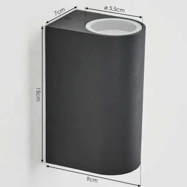 hofstein Applique murale d'extérieur Skaabu Noir, Blanc, 2 lumières* Lampes Modernes