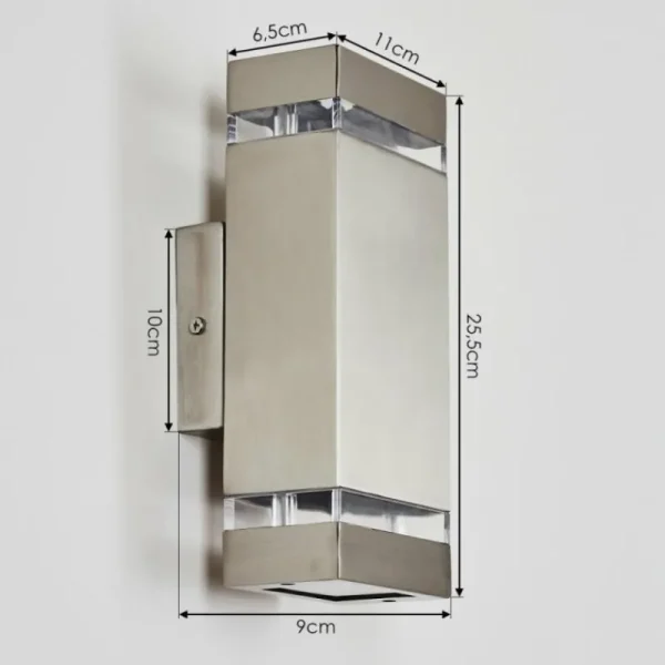 hofstein Applique murale d'extérieur Edevik Nickel mat, 2 lumières* Lampes Modernes