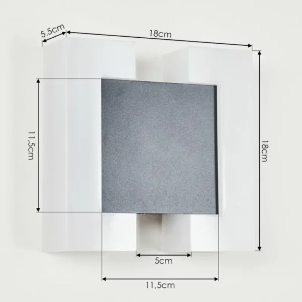 hofstein Applique murale d'extérieur Zoppola LED Anthracite, Blanc, 2 lumières* Lampes Modernes