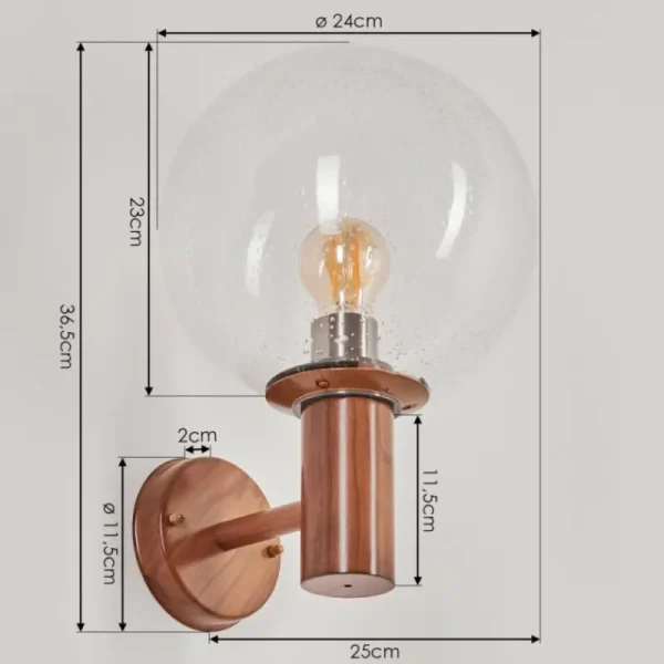 hofstein Applique murale d'extérieur Bubodefo Brun, Couleur bois, 1 lumière* Lampes Modernes