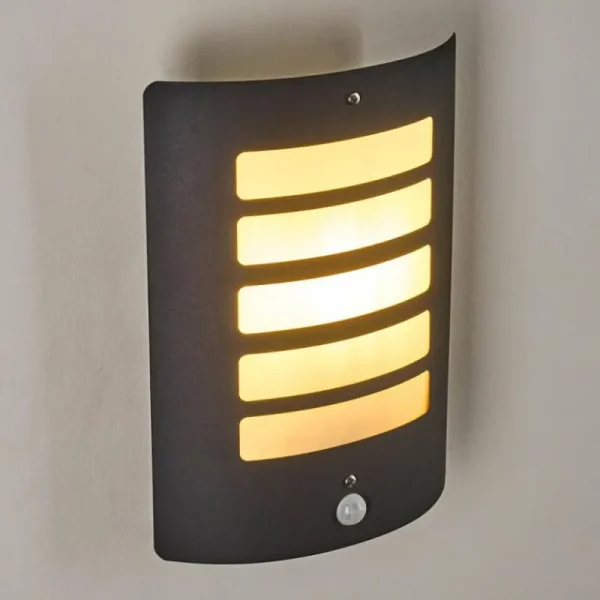 hofstein Applique murale d'extérieur Alslev Anthracite, 1 lumière, Détecteur de mouvement* Lampes Modernes