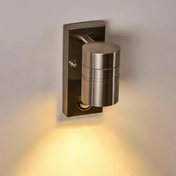 hofstein Applique murale d'extérieur Froslev LED Chrome, 1 lumière, Détecteur de mouvement* Lampes Modernes