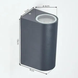 hofstein Applique murale d'extérieur Kingstown Anthracite, 2 lumières* Lampes Modernes