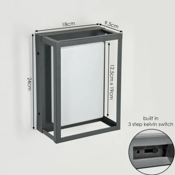 hofstein Applique murale d'extérieur Nonza LED Anthracite, 1 lumière* Lampes Modernes