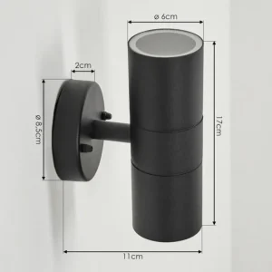 hofstein Applique murale d'extérieur Koila Noir, 2 lumières* Lampes Modernes