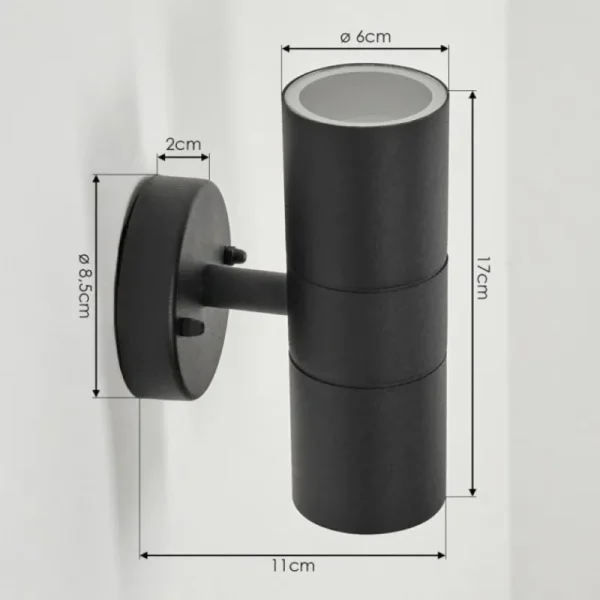 hofstein Applique murale d'extérieur Koila Noir, 2 lumières* Lampes Modernes