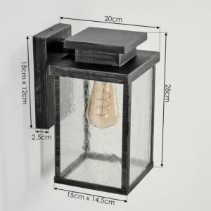 hofstein Applique murale d'extérieur Tieva Noir, Argenté, 1 lumière* Lampes Modernes
