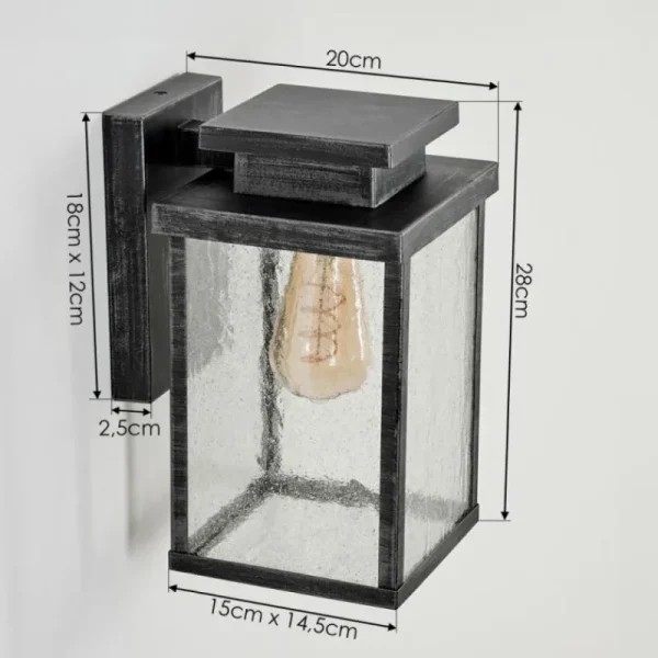 hofstein Applique murale d'extérieur Tieva Noir, Argenté, 1 lumière* Lampes Modernes