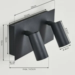 hofstein Applique murale d'extérieur Saeter LED Noir, 2 lumières* Lampes Modernes