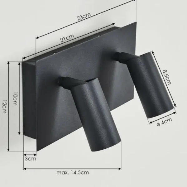 hofstein Applique murale d'extérieur Saeter LED Noir, 2 lumières* Lampes Modernes