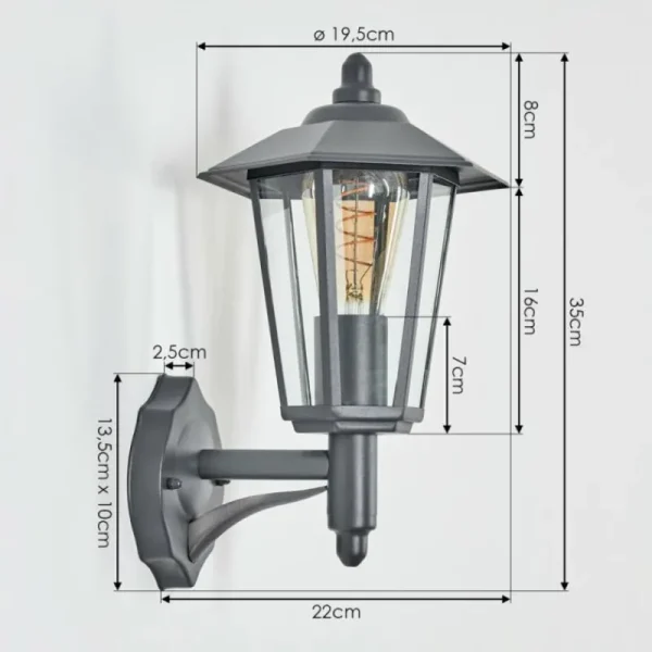 hofstein Applique murale d'extérieur Moskau Anthracite, 1 lumière* Lampes Modernes