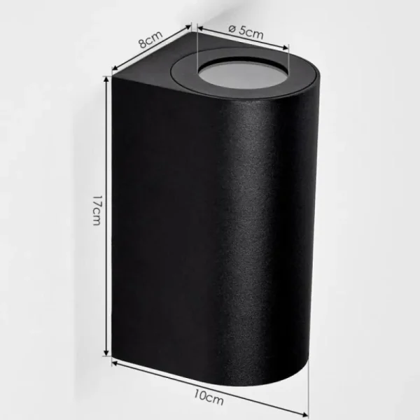 hofstein Applique murale d'extérieur Boda Noir, 2 lumières* Lampes Modernes