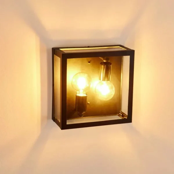 hofstein Applique murale d'extérieur Caudry Noir, 2 lumières* Lampes Modernes
