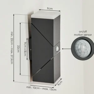 hofstein Applique murale d'extérieur Toogong LED Anthracite, 2 lumières, Détecteur de mouvement* Lampes Modernes