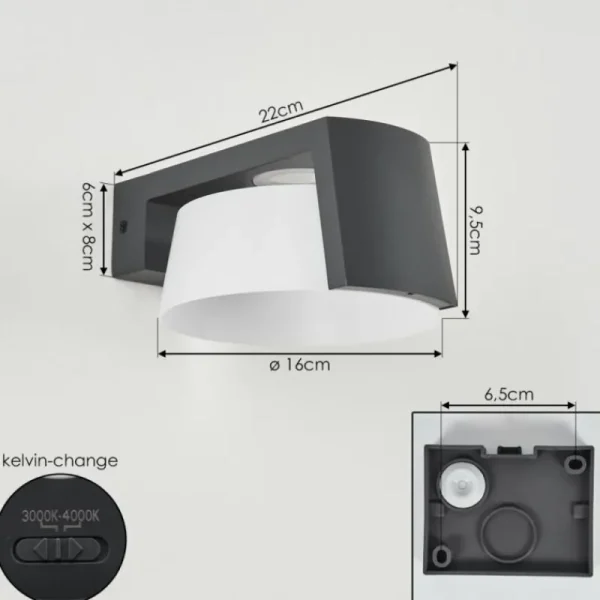 hofstein Applique murale d'extérieur Lafite Anthracite, 1 lumière* Lampes Modernes